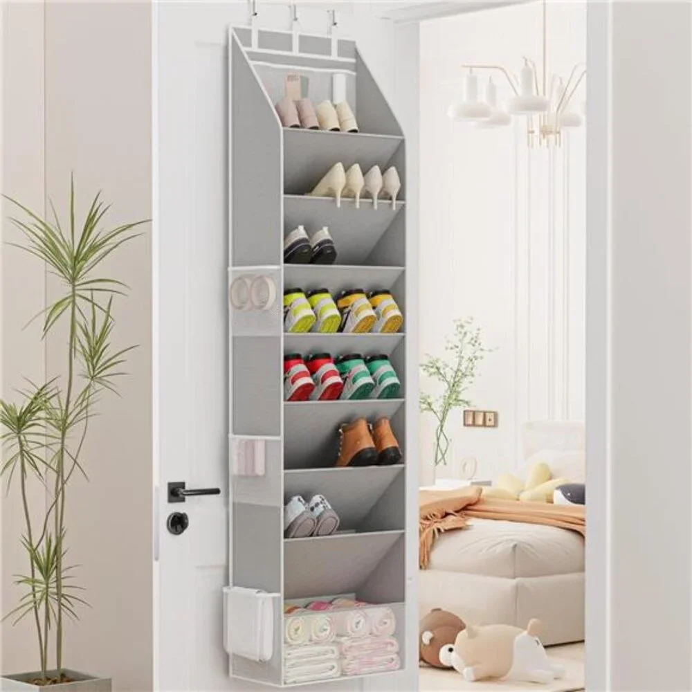 Over Door Shoe Organizer Hanging Closet Storage 16 Pairs Sneakers Sandals Boots